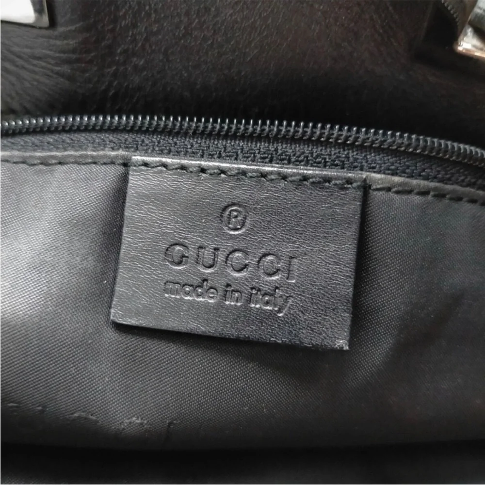 Gucci drawstring style shoulder bag black canvas - Picture 7 of 11